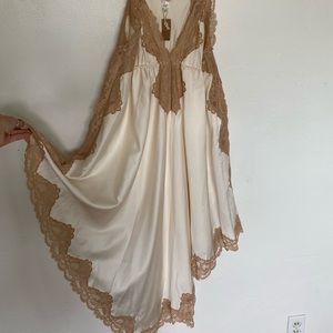 Genuine vintage, asymmetric, silk, lace dress